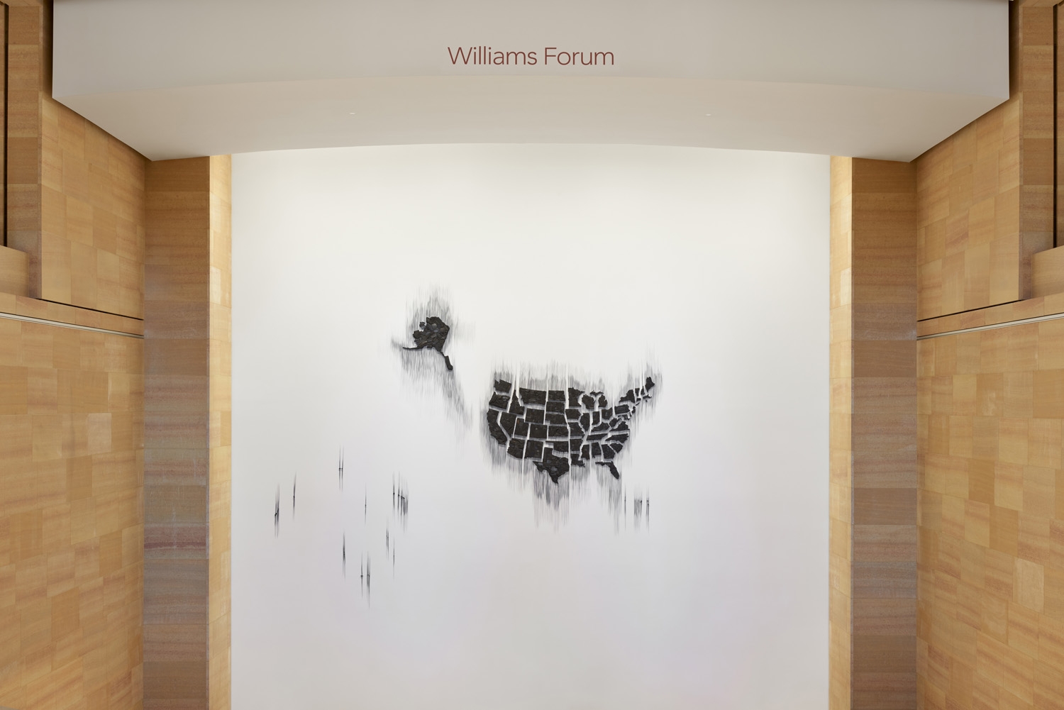 Teresita Fern&aacute;ndez:&nbsp;Fire (United States of the Americas), 2017/2020, Installation view, Philadelphia Museum of Art, 2021