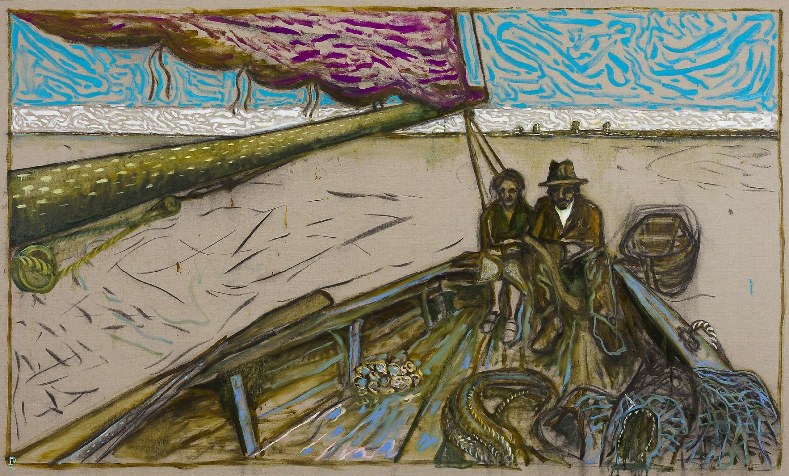 BILLY CHILDISH Couple Seated in Stern (Oyster Catchers, Thames Estuary 1932), 2012