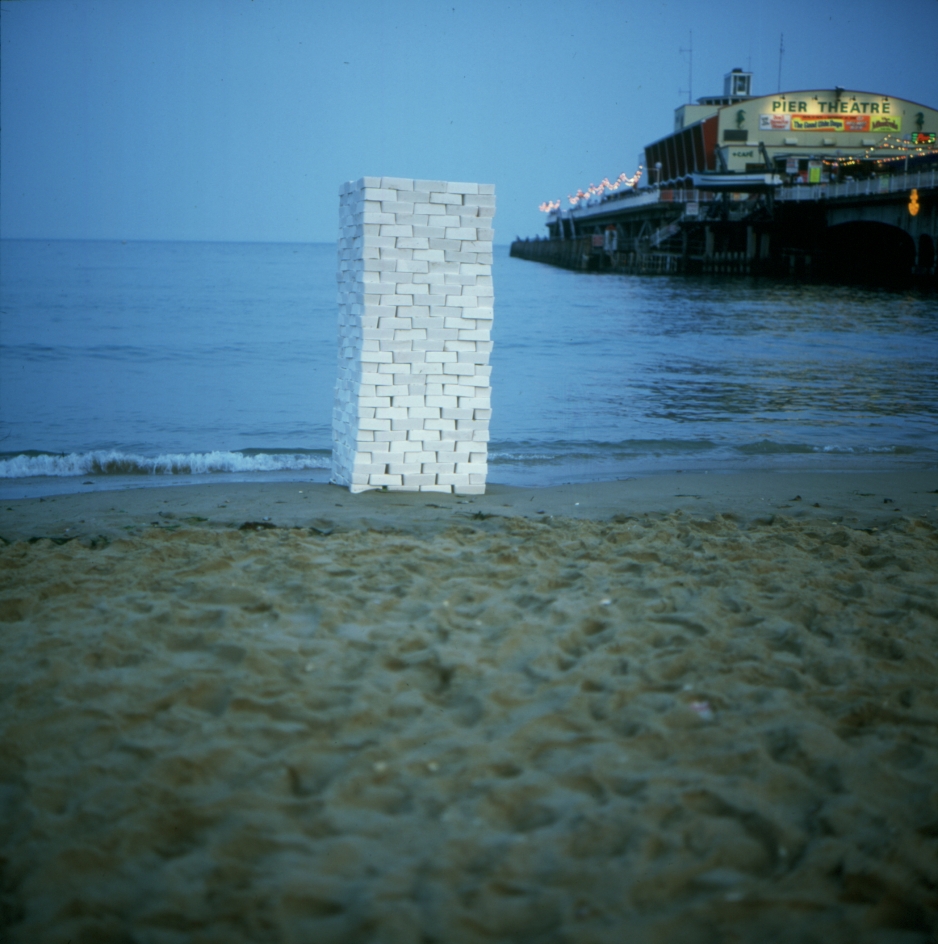 into the blue, 1993, One ton of salt bricks on Bournemouth beach